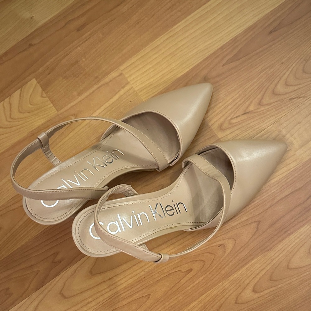 Calvin Klein Beige Slingback Heels